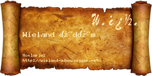 Wieland Ádám névjegykártya